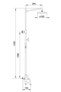 Душевая стойка Rose R0236H чёрный матовый